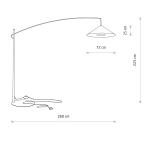 Lampa podłogowa POISE silk gray A E27 wys.240cm dług.260cm przewód 270cm włącznik | 11686