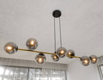 Nowoczesna lampa wisząca nad wyspę GRAVITY 8 BL GRAFIT
