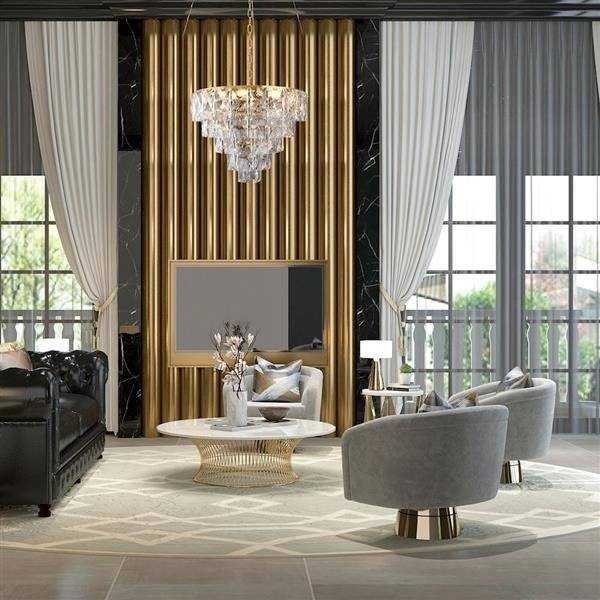 Lampa wisząca żyrandol glamour CHELSEA GOLD ML6002