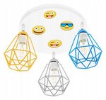  Lampa sufitowa do pokoju chłopca i dziewczynki Smile 3xE27