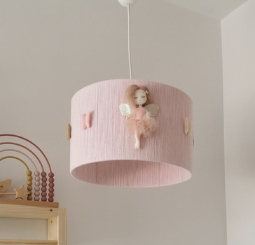 Lampa wisząca do pokoju dziewczynki w stylu Boho Wróżki Różowa 35 cm