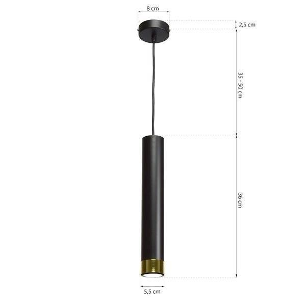 Nowoczesna lampa wisząca DANI BLACK/GOLD 1xGU10 MLP6239