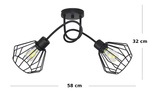 ARTEMIDA ŻYRANDOL EDISON 2P CZARNY