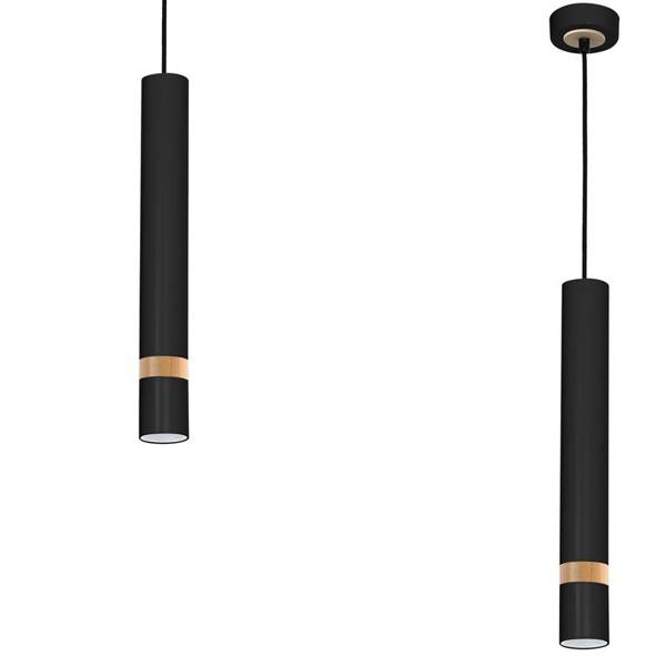 Lampa wisząca JOKER, MLP6305, czarny/drewno, 1x8W GU10