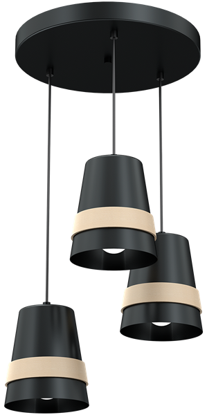 Nowoczesna lampa wisząca koło VENEZIA BLACK 3xE27 MLP5454