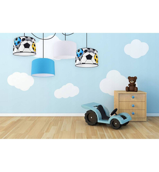 Lampa do pokoju dziecięcego z motywem piłki nożnej typ pająk Mix 5xE27 led