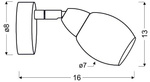 Lampa ścienna kinkiet 1X6W SMD główka okrągła z przegubem klosz wymienny chrom/bezbarwny RICO 91-67500