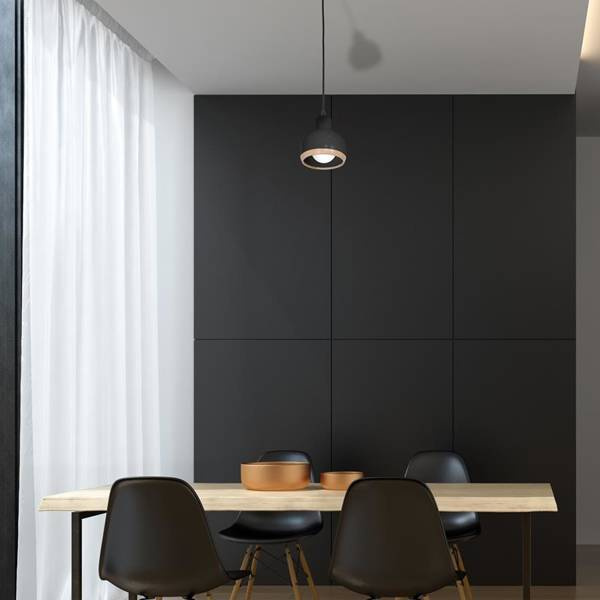 Lampa wisząca OVAL, MLP7045, czarny/drewno, 1x60W E27