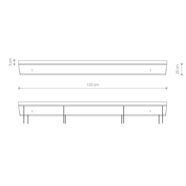 Natynkowa puszka montażowa CAMELEON CANOPY C 1200 BLACK szer 120cm czarna