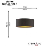 Nowoczesny plafon do salonu DUBAJ fi - 30 cm GOLD