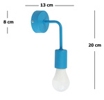  Lampa ścienna kinkiet do pokoju dziecka turkusowy w stylu loft Vanessa