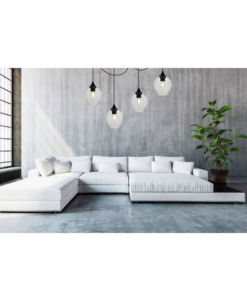 Lampa wisząca industrialna typu pająk szklane klosze 4xE27 Led 
