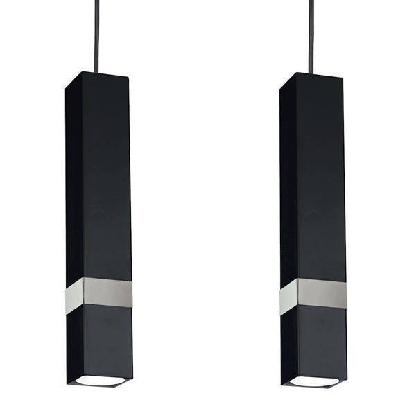 Nowoczesna lampa wisząca listwa VIDAR BLACK/CHROME 3xGU10 MLP6288