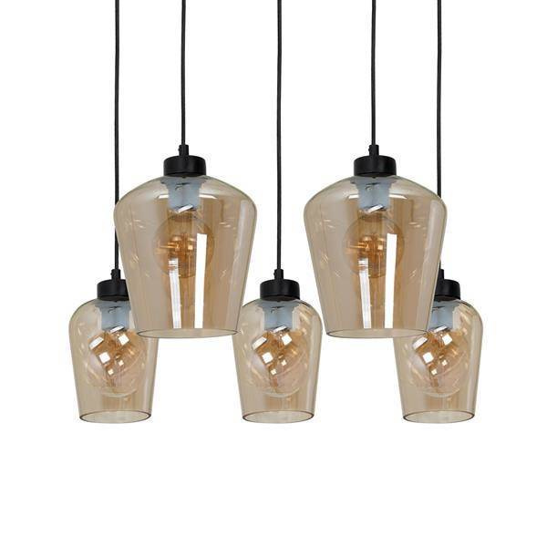 Nowoczesna lampa wisząca prostokąt SANTIAGO AMBER MLP6617