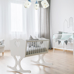 Lampa sufitowa do pokoju chłopca i dziewczynki biało - niebieska w gwiazdki 3xE27 led