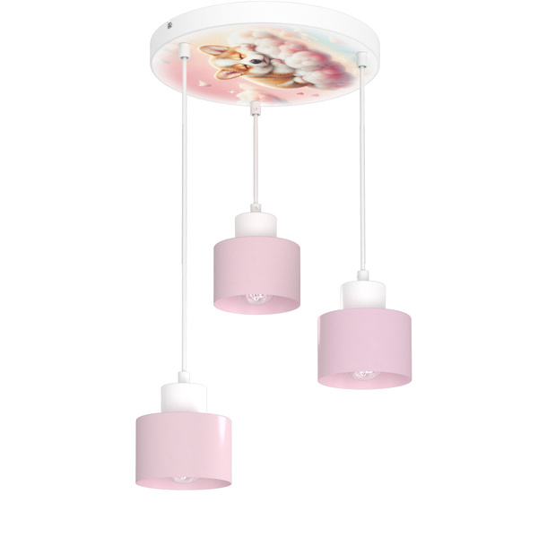Lampa sufitowa do pokoju dziewczynki Piesek Kubeczek 3xE27