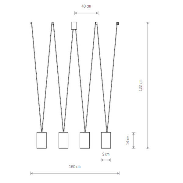 Lampa wisząca nad wyspę MORE TONE IV regulowana 4x GU10 10W | czarny złoty
