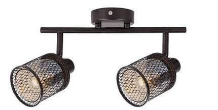 Lampa sufitowa kawowe złoto klosz bursztyn 2x40W Canabera Candellux 92-81766