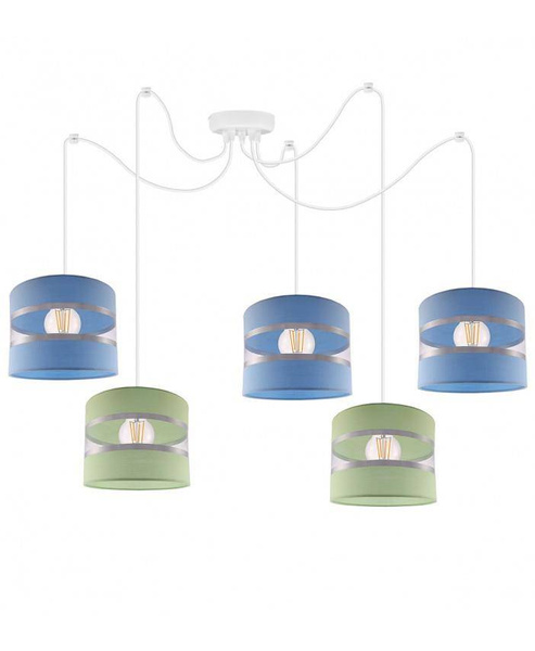  Lampa do pokoju dziecięcego typu pająk, kolorowe abażury