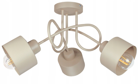 Lampa sufitowa do pokoju dziecięcego beżowa Zakręcony Kubeczek 3xE27 Led
