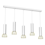 Lampa wisząca DANTE, MLP7256, biały/złoty, 5x8W LED GU10