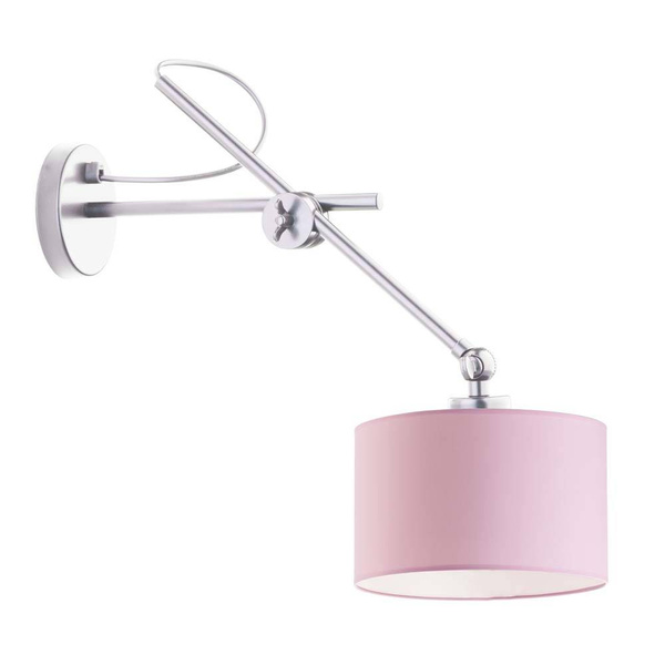  Lampa ścienna dla dziewczynki różowy abażur na przegubie Świetlisty Cylinderek