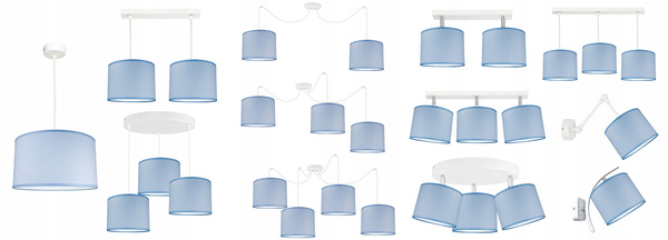 Lampa sufitowa do pokoju chłopca niebieska Blue 1xE27
