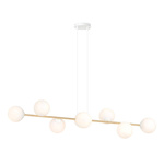 Nowoczesna lampa wisząca nad wyspę biało- złota GRAVITY 8  WH GOLD