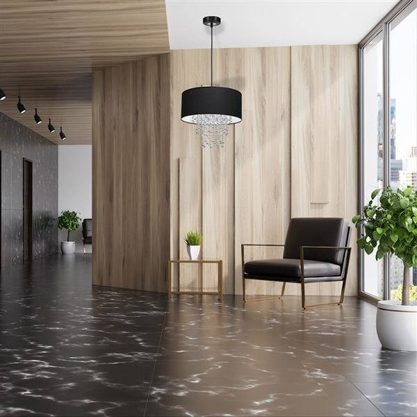 Nowoczesna lampa wisząca ALMERIA BLACK/CHROME 1xE27 MLP6431