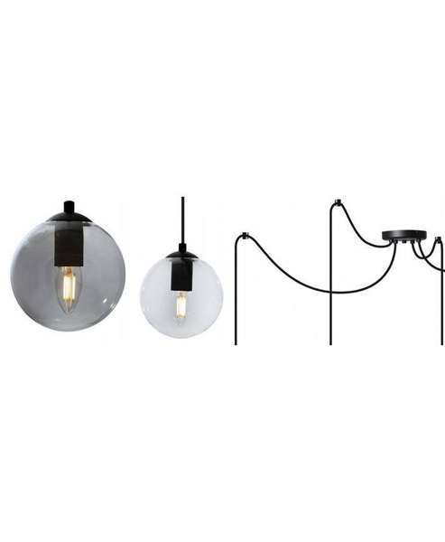 Nowoczesna lampa w stylu Loft typ pająk szklane 4xE27 Led 