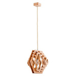 Lampa wisząca zwis DASTAN drewno śr. 45cm