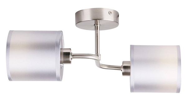 Kinkiet podwójny satyna nikiel tkany abażur 2x40W Sax Candellux 22-70678