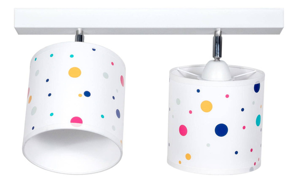  Lampa sufitowa do pokoju dziecka w kropki biała