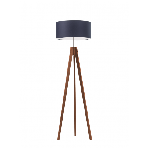 Lampa podłogowa do pokoju dziecka Magiczny Cylinder drewniana niebieski abażur 1XE27