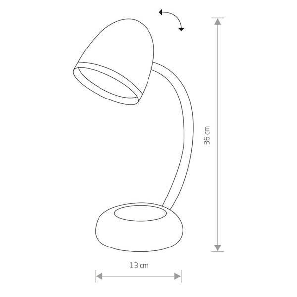Retro lampka biurkowa POCATELLO E27 18W wys. 36cm | biały