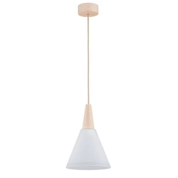 Lampa wisząca ALFA BEVEL DREWNIANA 1xE27 23cm | 61210