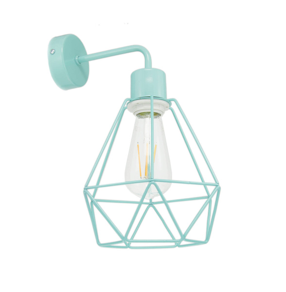 Lampa ścienna pokoju dziecka pastelowa - turkusowa druciak Carmen 1xE27