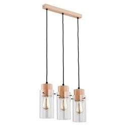Lampa wisząca TANTUM drewno/czarny szer. 48cm
