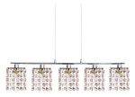 Lampa wisząca chrom/fiolet kryształki 5x40W G9 Classic 35-59294