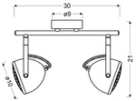 Lampa ścienna listwa 2X50W GU10 betonowy szary PENT 92-68057