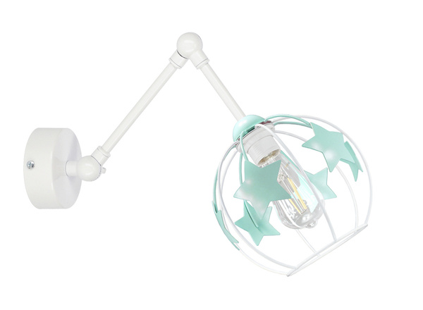 Lampa ścienna do pokoju dziecięcego regulowana w gwiazdki Kula 1xE27