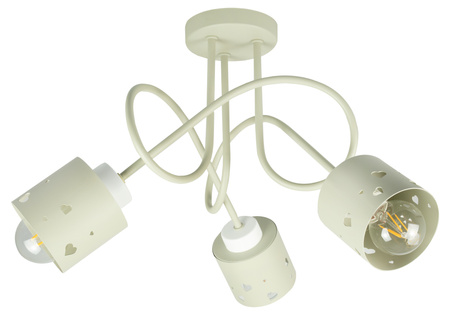 Lampa sufitowa do pokoju dziecka beżowa w serca 3xE27 Loft