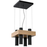 Nowoczesna lampa wisząca WEST BLACK 4xGU10 MLP5512