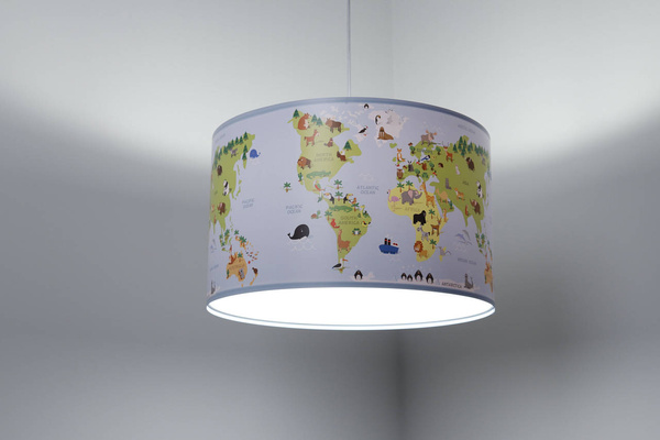 Lampa sufitowa dla chłopca i dziewczynki Mapa Świata 50 cm
