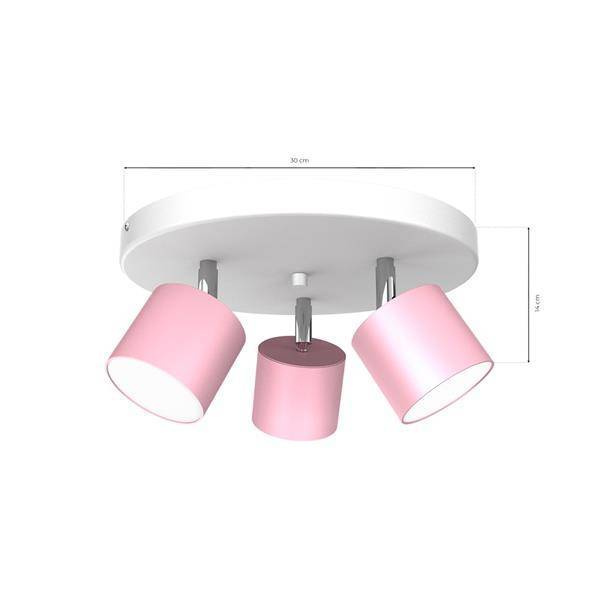 Różowa lampa lampa sufitowa do pokoju dziewczynki DIXIE PINK 3xGX53 szer. 30cm 