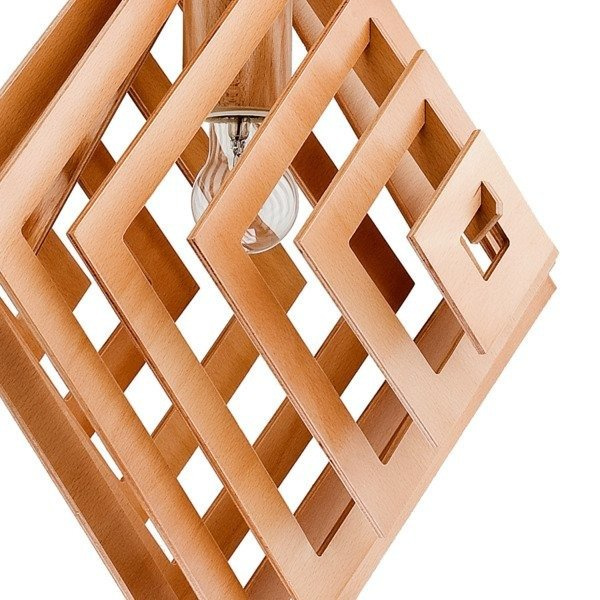 Lampa wisząca zwis ZOLTAN drewno śr. 46cm