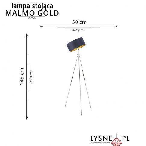 Nowoczesna metalowa lampa podłogowa  MALMO GOLD
