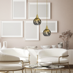 Lampa wisząca MONTE GOLD, 15 cm, MLP8401, złoty/dymiony, 1x60W E27