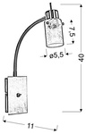 Lampa ścienna kinkiet na wysięgniku 1X40W G9 Nikiel mat FROZEN 91-22493