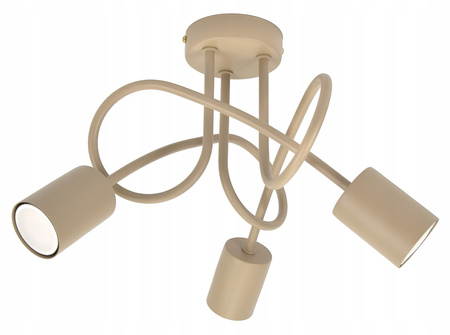 Lampa sufitowa do pokoju dziecka beżowa Zakręcony Cylinderek 3xGU10